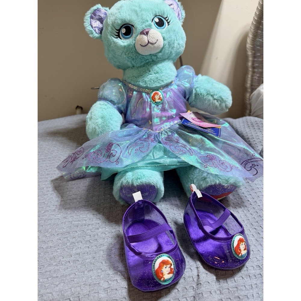 2015 Build A Bear Disney Princess Ariel Bear Limited Edition Plush & New Outfit